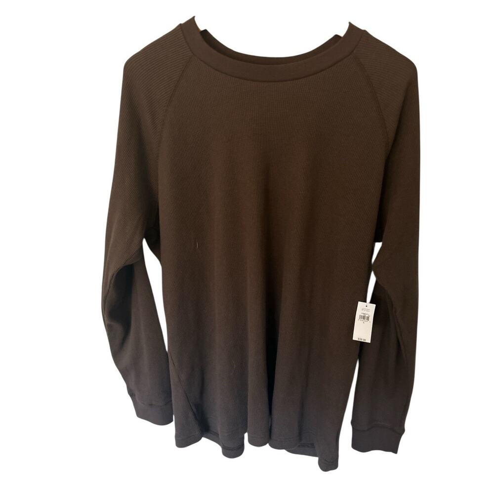 Gap Shirt Long Sleeve Thermal‎ Brown L Nwt - Picture 2 of 5